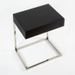Table de chevet 1 tiroir bois laqué noir et métal Luna L 50 cm - Photo n°1
