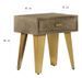 Table de chevet 1 tiroir manguier massif gris et pieds métal doré Heintz - Photo n°5