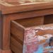 Table de chevet 1 tiroir teck massif récupéré foncé Piness - Photo n°7