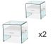 Table de chevet 1 tiroir verre et bois blanc Sella - Lot de 2 - Photo n°1