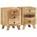 Table de chevet 2 pcs 37x32x50 cm bois massif de manguier brut - Photo n°1