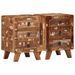 Table de chevet 2 pcs 37x32x50 cm bois massif de récupération - Photo n°1
