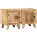 Table de chevet 2 pcs 40x32x46 cm bois massif de manguier brut - Photo n°1