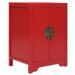 Table de chevet 2 portes paulownia massif rouge Firae - Photo n°1