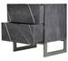 Table de chevet 2 tiroirs acacia massif et métal gris Toupma - Photo n°3