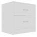 Table de chevet 2 tiroirs bois blanc Romma - Lot de 2 - Photo n°1