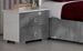 Table de chevet 2 tiroirs bois brillant gris et blanc Sting - Photo n°1