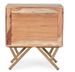 Table de chevet 2 tiroirs bois d'acacia et pieds acier doré mat Dinka 50 cm - Lot de 2 - Photo n°4