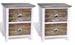 Table de chevet 2 tiroirs bois paulownia blanc et marron Poupa - Lot de 2 - Photo n°1