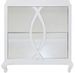 Table de chevet 2 tiroirs mindi massif blanc et miroir Camren - Photo n°1