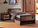 Table de chevet 2 tiroirs pin massif foncé et noir Alex - Photo n°3