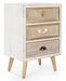 Table de chevet 3 tiroirs bicolore bois MDF Elo L 48 cm - Photo n°1