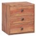 Table de chevet 3 tiroirs bois de récupération massif Potis - Photo n°1