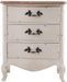 Table de chevet 3 tiroirs pin massif clair et blanc Robbe - Photo n°3