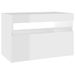 Table de chevet à LED Blanc brillant 60x35x40 cm - Photo n°7