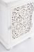 Table de chevet artisanale 1 porte bois massif blanc Nina 50 cm - Photo n°5