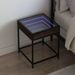 Table de chevet avec LED infini chêne marron 40x40x51 cm - Photo n°1