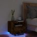 Table de chevet avec lumières LED chêne fumé 40x39x37 cm - Photo n°2
