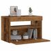Table de chevet avec lumières LED vieux bois bois d'ingénierie - Photo n°1