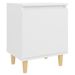 Table de chevet avec pieds en bois massif Blanc 40x30x50 cm - Photo n°1