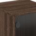 Table de chevet avec porte en verre chêne marron 35x37x50 cm - Photo n°9