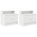 Table de chevet avec tiroir 2 pcs blanc 51x31x47 cm - Photo n°2