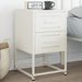 Table de chevet blanc 36x39x60,5 cm acier - Photo n°1