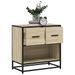 Table de chevet chêne sonoma 60x31x60 cm bois ingénierie métal - Photo n°1