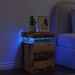 Table de chevet et LED vieux bois 35x39x55 cm bois d'ingénierie - Photo n°1