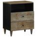 Table de chevet gris clair 50x33x60 cm bois de manguier massif - Photo n°1