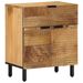 Table de chevet marron 50x33x60 cm bois de manguier massif - Photo n°1