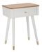 Table de chevet Matera bois blanc et brun design - Photo n°1