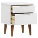 Table de chevet MOLDE Blanc 40x35x48 cm Bois de pin massif - Photo n°5