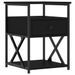 Table de chevet noir 40x42x55 cm bois d’ingénierie - Photo n°2