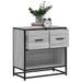 Table de chevet sonoma gris 60x31x60 cm bois ingénierie métal - Photo n°1