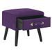 Table de chevet velours violet et pieds pin massif Twilly - Photo n°2