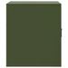 Table de chevet vert olive 34,5x39x44 cm acier - Photo n°8