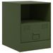 Table de chevet vert olive 34,5x39x44 cm acier - Photo n°2