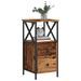 Table de chevet vieux bois 34x35,5x70 cm bois d'ingénierie - Photo n°1
