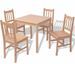 Table de cuisine carrée et 4 chaises bois pinède naturel Kezako - Photo n°1