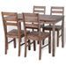 Table de cuisine et 4 chaises bois d'acacia marron Morea - Photo n°1