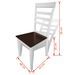 Table de cuisine et 6 chaises bois blanc et marron Blok - Photo n°7