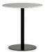 Table de cuisine ronde granite blanc et pied métal noir D 70 cm - Photo n°2