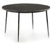 Table de cuisine ronde marbre et pieds métal noir D 125 cm - Photo n°1
