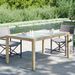 Table de jardin 150x90x75 cm Verre trempé/résine tressée Beige - Photo n°2