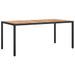 Table de jardin 190x90x75 cm Résine tressée et bois acacia Noir - Photo n°1