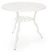 Table de jardin aluminium moulée blanc Vikola 80 cm - Photo n°1