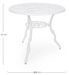 Table de jardin aluminium moulée blanc Vikola 80 cm - Photo n°5