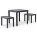 Table de jardin avec 2 bancs Plastique Anthracite - Photo n°1