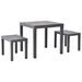 Table de jardin avec 2 bancs Plastique Marron - Photo n°1